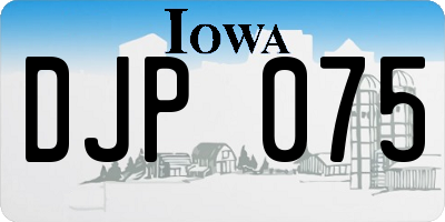 IA license plate DJP075
