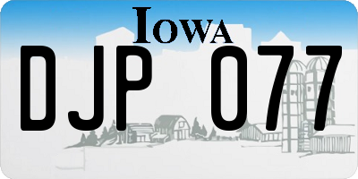 IA license plate DJP077