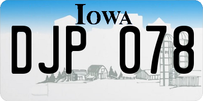 IA license plate DJP078