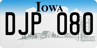 IA license plate DJP080