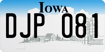 IA license plate DJP081