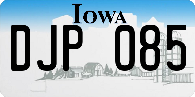 IA license plate DJP085
