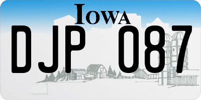 IA license plate DJP087