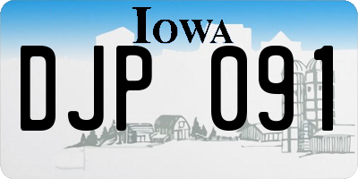 IA license plate DJP091