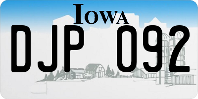 IA license plate DJP092