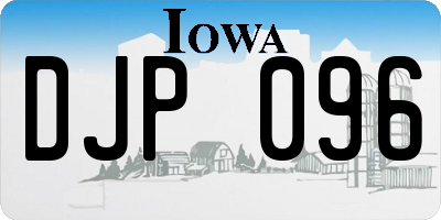 IA license plate DJP096