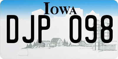 IA license plate DJP098