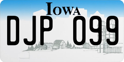 IA license plate DJP099