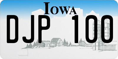 IA license plate DJP100