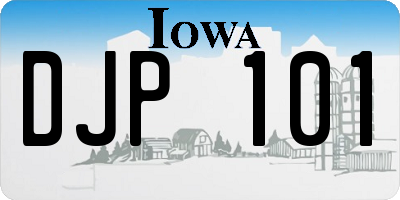 IA license plate DJP101