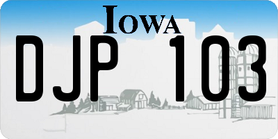 IA license plate DJP103
