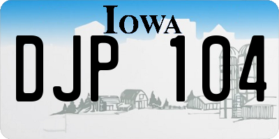 IA license plate DJP104