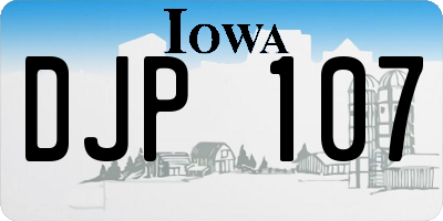 IA license plate DJP107