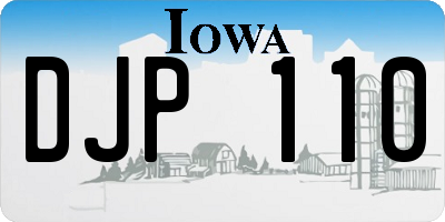 IA license plate DJP110