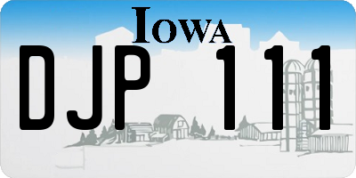 IA license plate DJP111