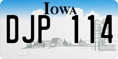 IA license plate DJP114