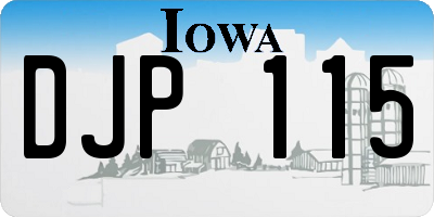 IA license plate DJP115