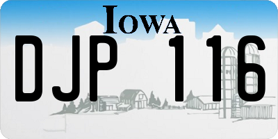 IA license plate DJP116