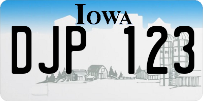 IA license plate DJP123