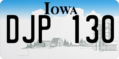 IA license plate DJP130