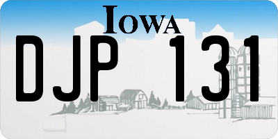 IA license plate DJP131