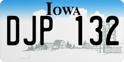 IA license plate DJP132