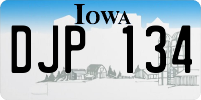 IA license plate DJP134