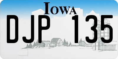 IA license plate DJP135