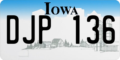IA license plate DJP136