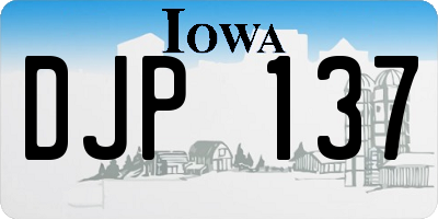 IA license plate DJP137