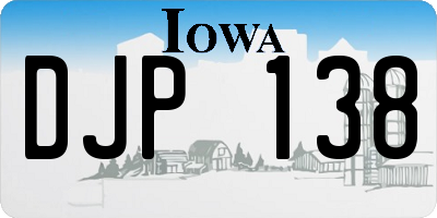 IA license plate DJP138