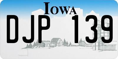 IA license plate DJP139