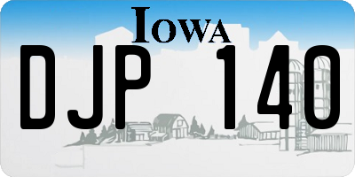 IA license plate DJP140