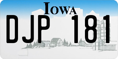IA license plate DJP181