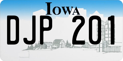 IA license plate DJP201