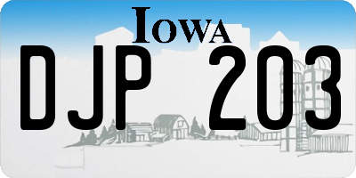 IA license plate DJP203