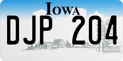 IA license plate DJP204
