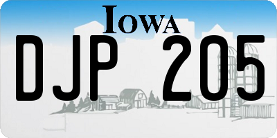 IA license plate DJP205
