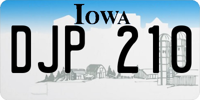 IA license plate DJP210