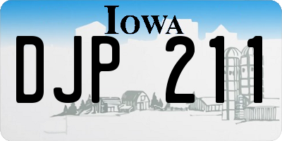 IA license plate DJP211