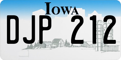 IA license plate DJP212