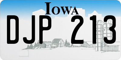 IA license plate DJP213