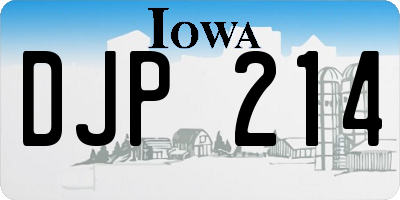 IA license plate DJP214