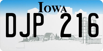 IA license plate DJP216