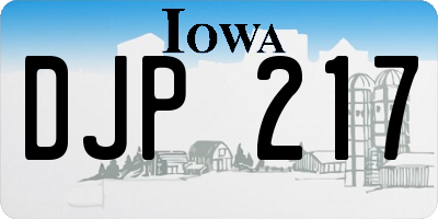 IA license plate DJP217