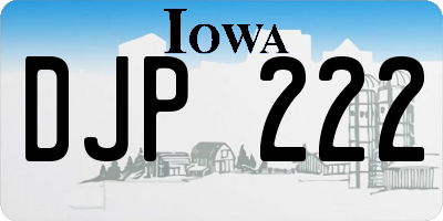 IA license plate DJP222