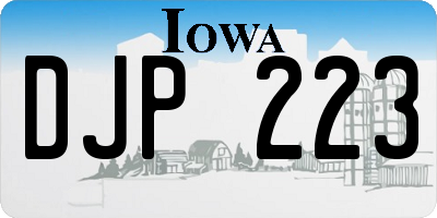 IA license plate DJP223