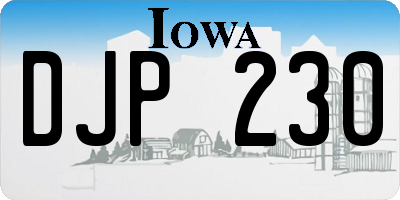 IA license plate DJP230