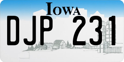 IA license plate DJP231