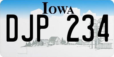 IA license plate DJP234